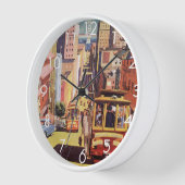 ヴィンテージトラベルポスターサンフランシスコケーブルカーズ 壁時計 (傾斜)