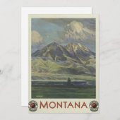 ヴィンテージトラベルポスターモンタナマウンテンカード シーズンカード (正面/裏面)