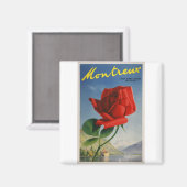 ヴィンテージトラベルポスターモントルースイスバラ マグネット (正面/裏面)