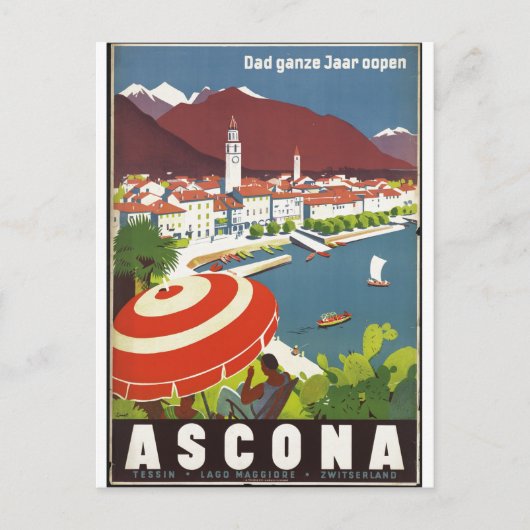 ヴィンテージトラベルポスター&レトロプリント ポストカード (正面)