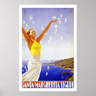 ヴィンテージトラベルポスターsanta margherita ligure ポスター