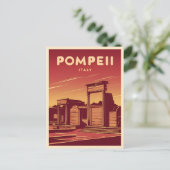 ヴィンテージトラベルポンペイイタリアレトログラフィック ポストカード (スタンド正面)
