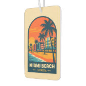 ヴィンテージトラベルマイアミビーチフロリダサンセットシーサイド カーエアーフレッシュナー (左)