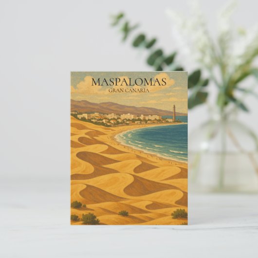 ヴィンテージトラベルマスパロマスグランカナリアデュネス ポストカード (スタンド正面)