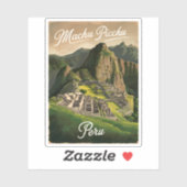 ヴィンテージトラベルマチュピチュペルーレトログラフィック シール (シート)