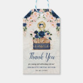 ヴィンテージトラベルマップネイビー赤面ブライダルシャワー ギフトタグ (正面)