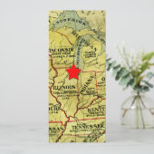 ヴィンテージトラベルマップ可動レッドスター招待状 招待状 (スタンド正面)