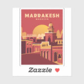 ヴィンテージトラベルマラケシュモロッコレトロ風光明媚 シール (シート)