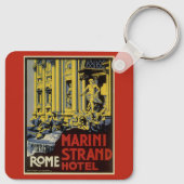 ヴィンテージトラベルマリニストランドホテル，ローマ，イタリア キーホルダー (裏面)