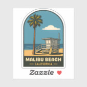 ヴィンテージトラベルマリブビーチカリフォルニアコーストレトロ シール (シート)