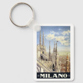 ヴィンテージトラベルミラノイタリアゴシック大聖堂ドゥオモ キーホルダー (正面)