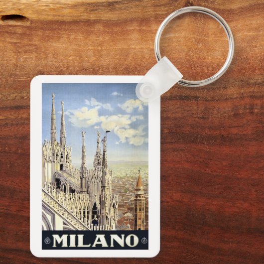 ヴィンテージトラベルミラノイタリアゴシック大聖堂ドゥオモ キーホルダー (裏面)