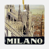 ヴィンテージトラベルミラノイタリアゴシック大聖堂ドゥオモ セラミックオーナメント (正面)