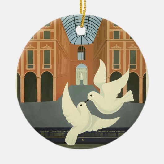 ヴィンテージトラベルミラノオリエ表現ント セラミックオーナメント (正面)