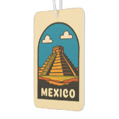 ヴィンテージトラベルメキシコピアステカラミッドレトロ風光明媚 カーエアーフレッシュナー (左)
