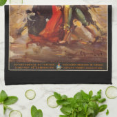 ヴィンテージトラベルメキシコブルファイティングマタドール キッチンタオル (折り畳み)