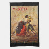 ヴィンテージトラベルメキシコブルファイティングマタドール キッチンタオル (縦)