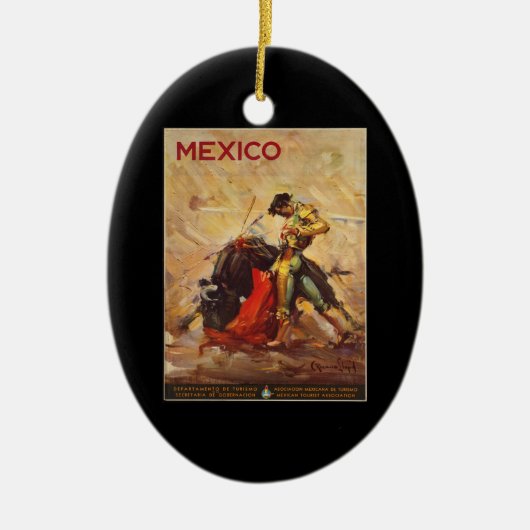 ヴィンテージトラベルメキシコブルファイティングマタドール セラミックオーナメント (正面)