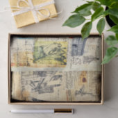 ヴィンテージトラベルモチーフの切り離し 薄葉紙 (ギフト)