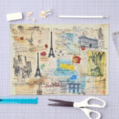 ヴィンテージトラベルモチーフの切り離し 薄葉紙 (クラフト)