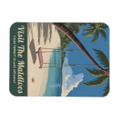 ヴィンテージトラベルモルディブアイランドシーサイド風光明媚 マグネット (横)