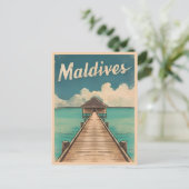 ヴィンテージトラベルモルディブアイランドレトロ名勝 ポストカード (スタンド正面)