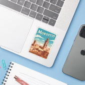 ヴィンテージトラベルモロッコ北アフリカレトロ風光明媚 シール (ノートパソコンとiPhone)