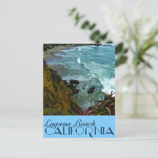 ヴィンテージトラベルラグーナビーチカリフォルニアはがき ポストカード (スタンド正面)
