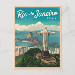 ヴィンテージトラベルリオデジャネイロブラジルレトロ名勝 ポストカード