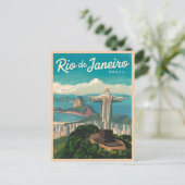 ヴィンテージトラベルリオデジャネイロブラジルレトロ名勝 ポストカード (スタンド正面)