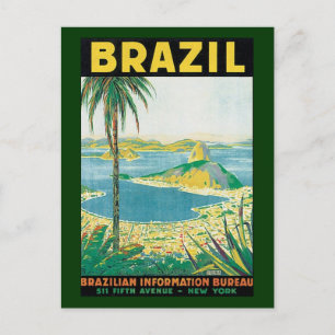 ヴィンテージトラベルリオデジャネイロブラジル沿岸ビーチ ポストカード