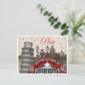 ヴィンテージトラベルリーニングタワーオブピサレトロイタリア ポストカード (スタンド正面)