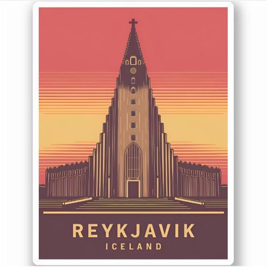 ヴィンテージトラベルレイキャビクアイスランドハーグリムスカークジャ シール (正面)