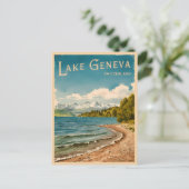 ヴィンテージトラベルレイクジュネーブスイスレトロ ポストカード (スタンド正面)