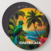 ヴィンテージトラベルレトログアテマラ 缶バッジ (正面&裏面)
