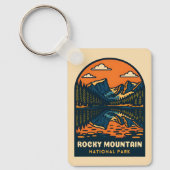 ヴィンテージトラベルロッキーマウンテンナショナルパークレトロ キーホルダー (正面)