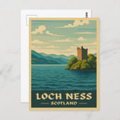 ヴィンテージトラベルロッチネススコットランドレトロ風光明媚 ポストカード (正面/裏面)