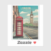 ヴィンテージトラベルロンドンビッグベンイングランドレトロ風光明媚 シール (シート)