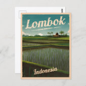 ヴィンテージトラベルロンボクインドネシアレトロ名勝 ポストカード (正面/裏面)
