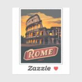 ヴィンテージトラベルローマイタリアコロッセウムレトロ風光明媚 シール (シート)