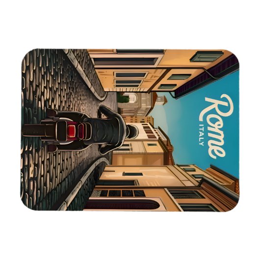 ヴィンテージトラベルローマイタリアレトログラフィック マグネット (横)