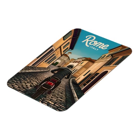 ヴィンテージトラベルローマイタリアレトログラフィック マグネット (左側)