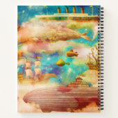 ヴィンテージトラベルワールドスカイブルー海クジラ ノートブック (裏面)