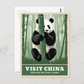 ヴィンテージトラベル中国パンダワイルドライフ自然レトロ ポストカード (正面/裏面)