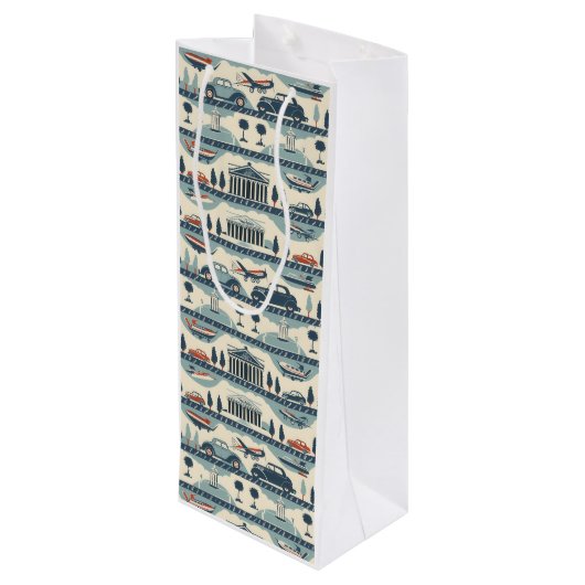 ヴィンテージトラベル抱き枕 ワインギフトバッグ (裏面アングル)