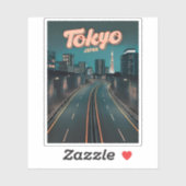 ヴィンテージトラベル東京ジャパンシティスケープレトロ風光明媚 シール (シート)