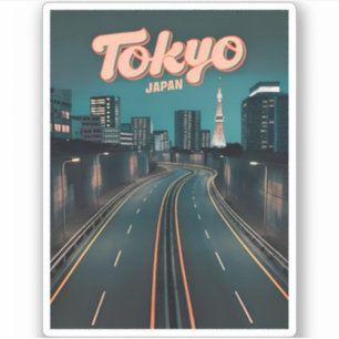 ヴィンテージトラベル東京ジャパンシティスケープレトロ風光明媚 シール
