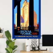 ヴィンテージトラベル王室のヨークホテルトロントカナダ ポスター (ホームオフィス)
