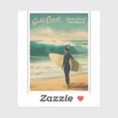 ヴィンテージトラベル金ゴールドコーストオーストラリアレトロ風光明媚 シール (シート)