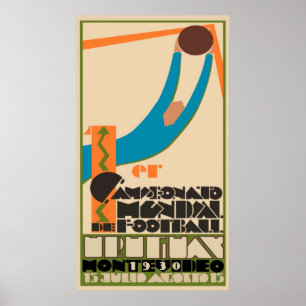 ヴィンテージトラベル-ウルグアイ1930サッカーワールドカップ ポスター